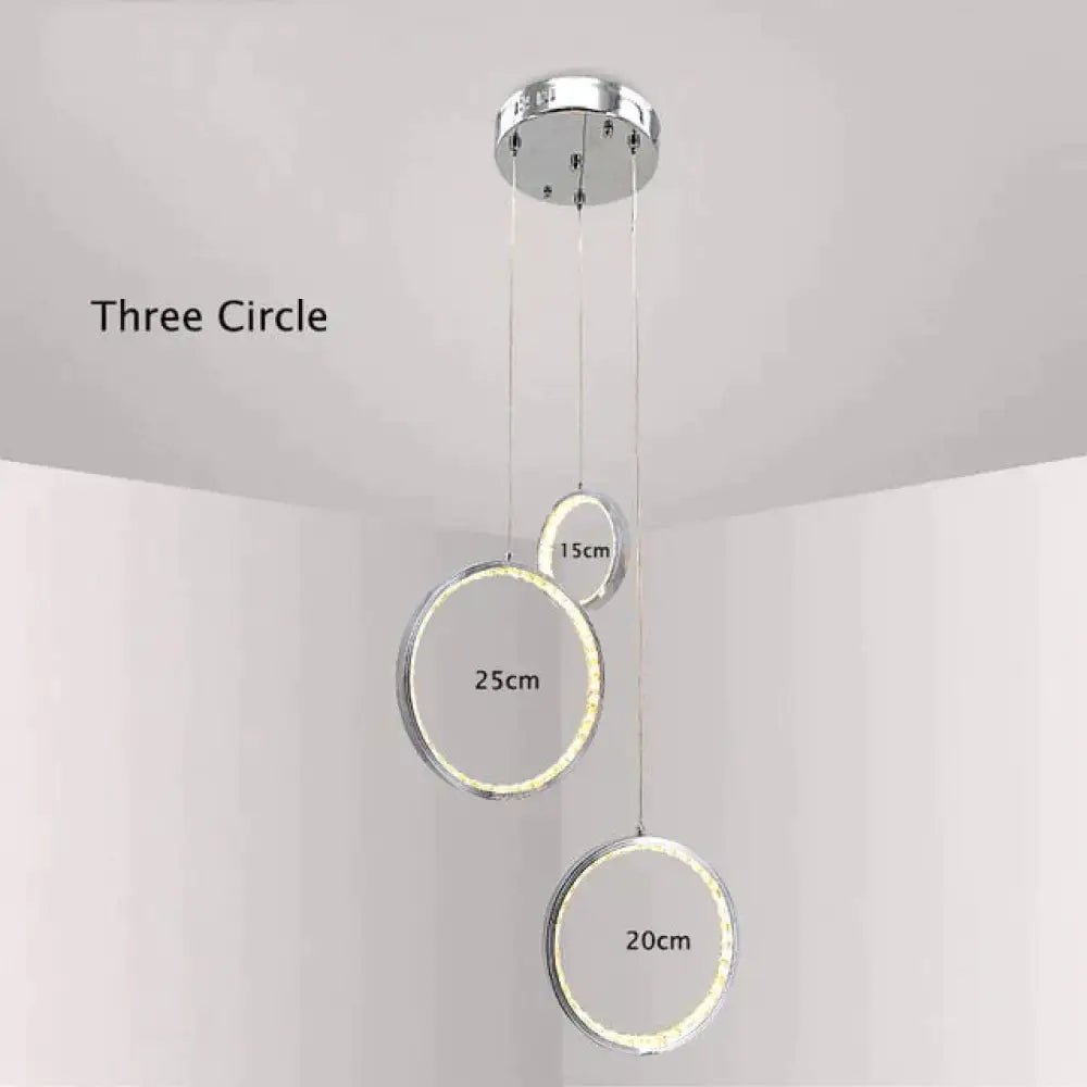 Crystal Rings Led Pendant Light Fixture For Indoor Lamp Lamparas De Techo Surface Mounting Bedroom