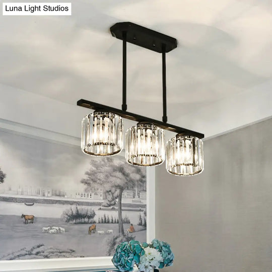 Crystal Shade Ceiling Light For Dining Room Island In Simple Style