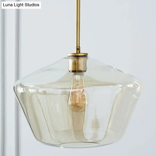 Minimalist Cup-Shaped Ceiling Pendant Light With Glass Shade Champagne / 12