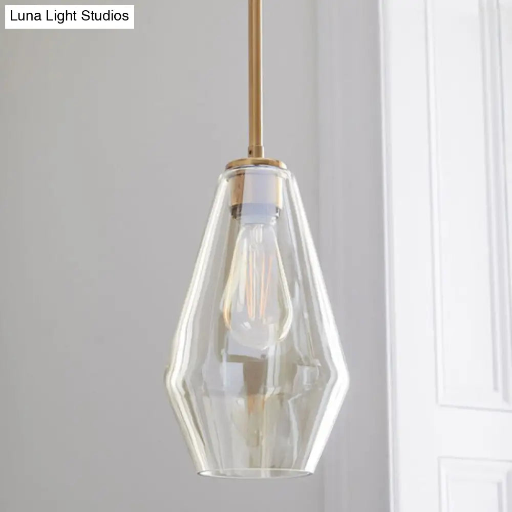 Minimalist Cup-Shaped Ceiling Pendant Light With Glass Shade Champagne / 7