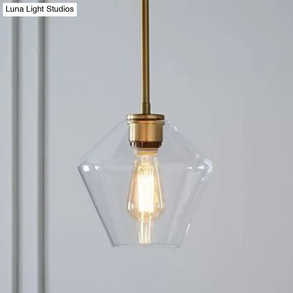 Cup-Shape Minimalist Pendant Lighting Fixture With Glass Shade