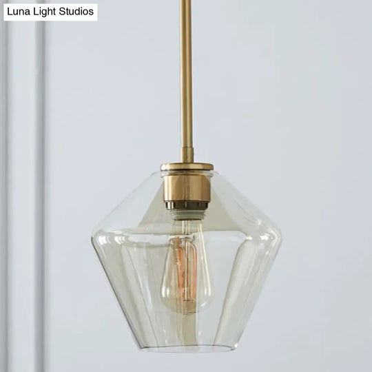 Cup-Shape Minimalist Pendant Lighting Fixture With Glass Shade