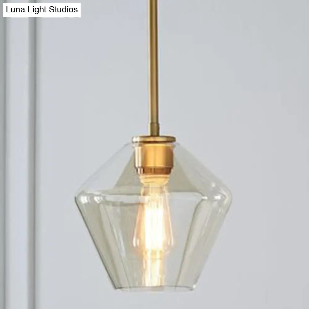 Minimalist Cup-Shaped Ceiling Pendant Light With Glass Shade Champagne / 9