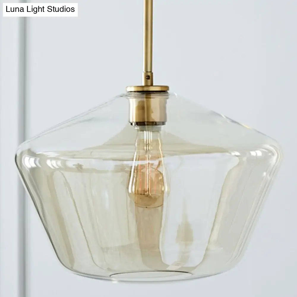 Minimalist Cup-Shaped Ceiling Pendant Light With Glass Shade