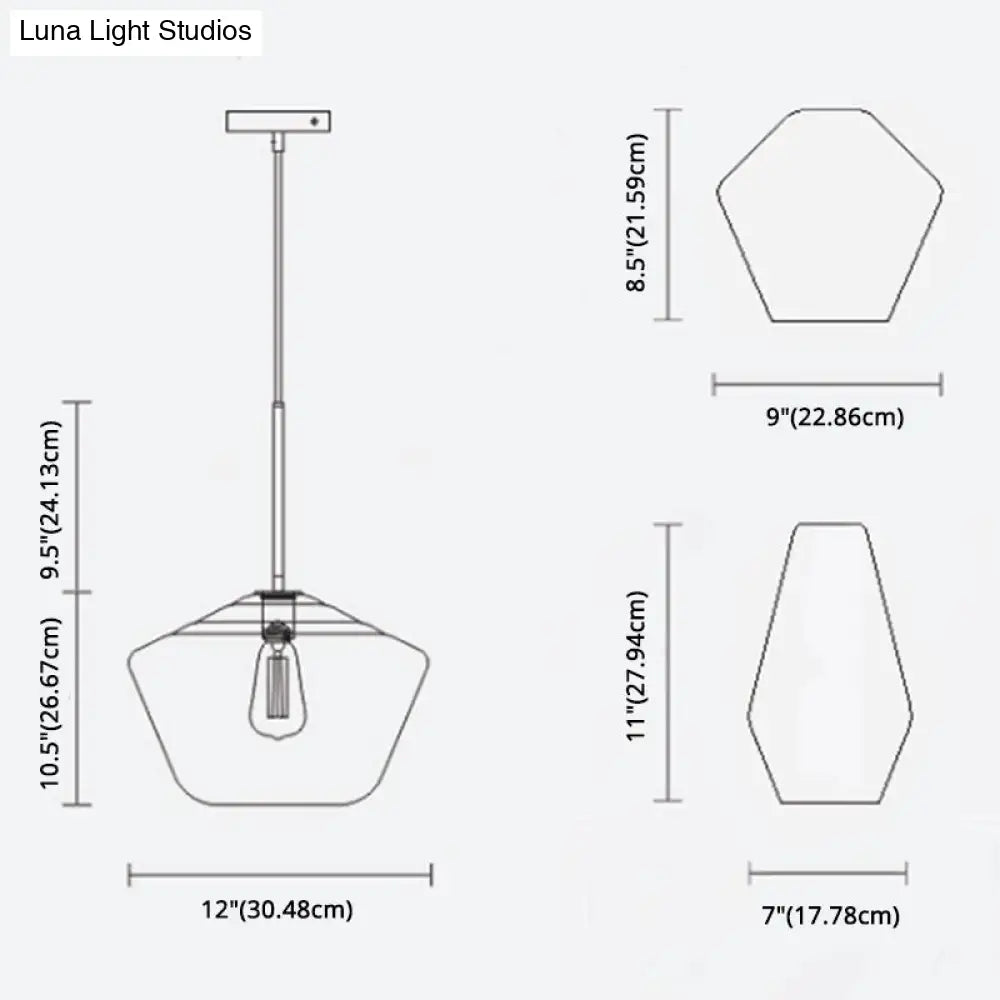 Minimalist Cup-Shaped Ceiling Pendant Light With Glass Shade