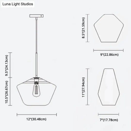 Minimalist Cup-Shaped Ceiling Pendant Light With Glass Shade