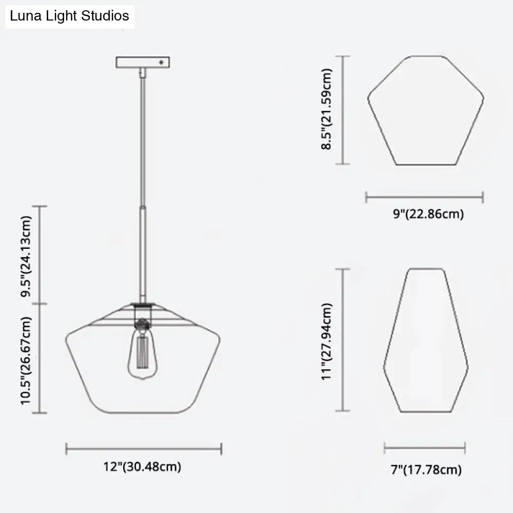 Cup-Shape Minimalist Pendant Lighting Fixture With Glass Shade