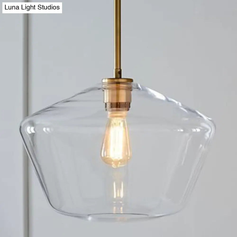 Minimalist Cup-Shaped Ceiling Pendant Light With Glass Shade Clear / 12