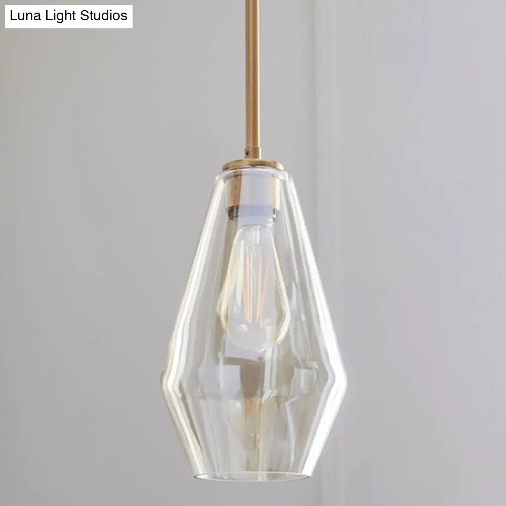 Cup-Shape Minimalist Pendant Lighting Fixture With Glass Shade