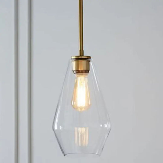 Cup-Shape Minimalist Pendant Lighting Fixture With Glass Shade Clear / 7’