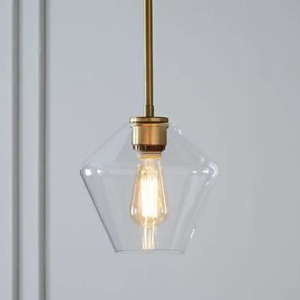 Cup-Shape Minimalist Pendant Lighting Fixture With Glass Shade Clear / 9’