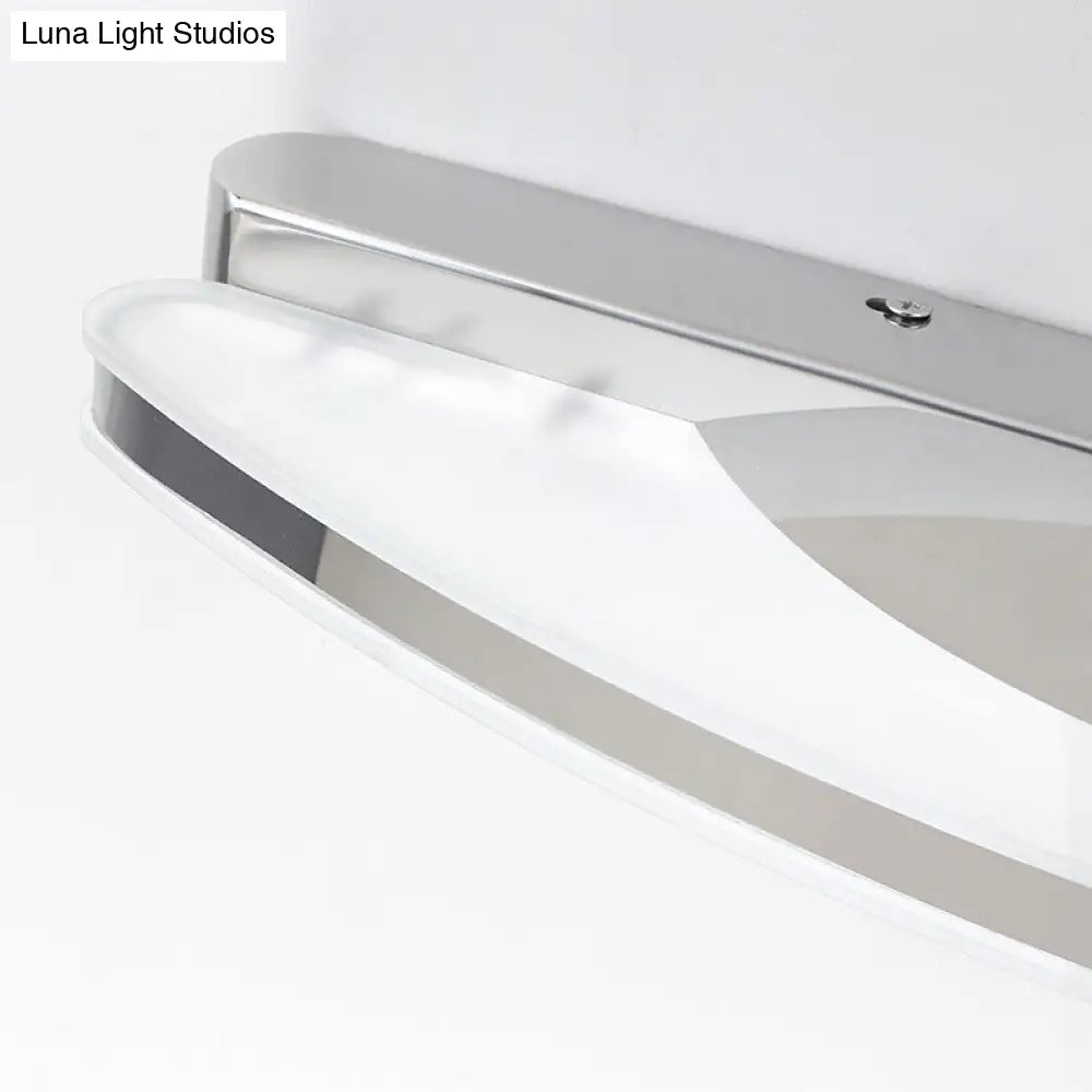 Curved Led Vanity Sconce With Stainless Steel Finish For Bathrooms