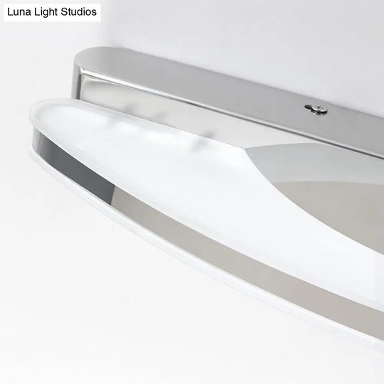 Curved Led Vanity Sconce With Stainless Steel Finish For Bathrooms