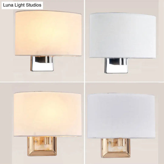 Curved Wall Mounted Lamp: Minimalist 1-Light Sconce Light Chrome/Gold Finish For Dining Room