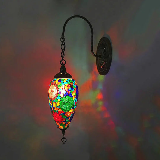 Cut Glass Teardrop Wall Sconce: Warm Traditional Lighting For Living Room Green