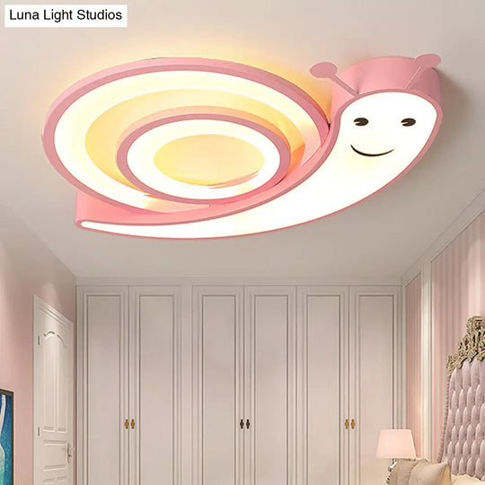 Cute Snail Led Ceiling Lamp - Perfect For Kindergarten Bedrooms! Pink / Warm