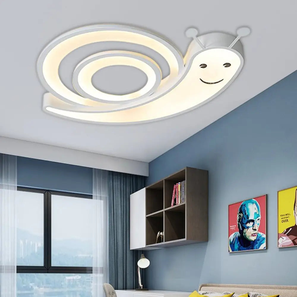 Cute Snail Led Ceiling Lamp - Perfect For Kindergarten Bedrooms! White / Warm
