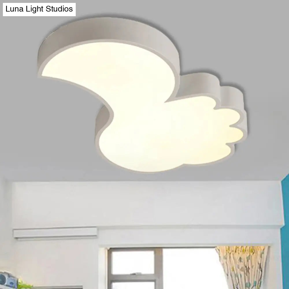 Cute Thumbs-Up Led Ceiling Lamp For Energy-Saving Study Room Lighting White / 17