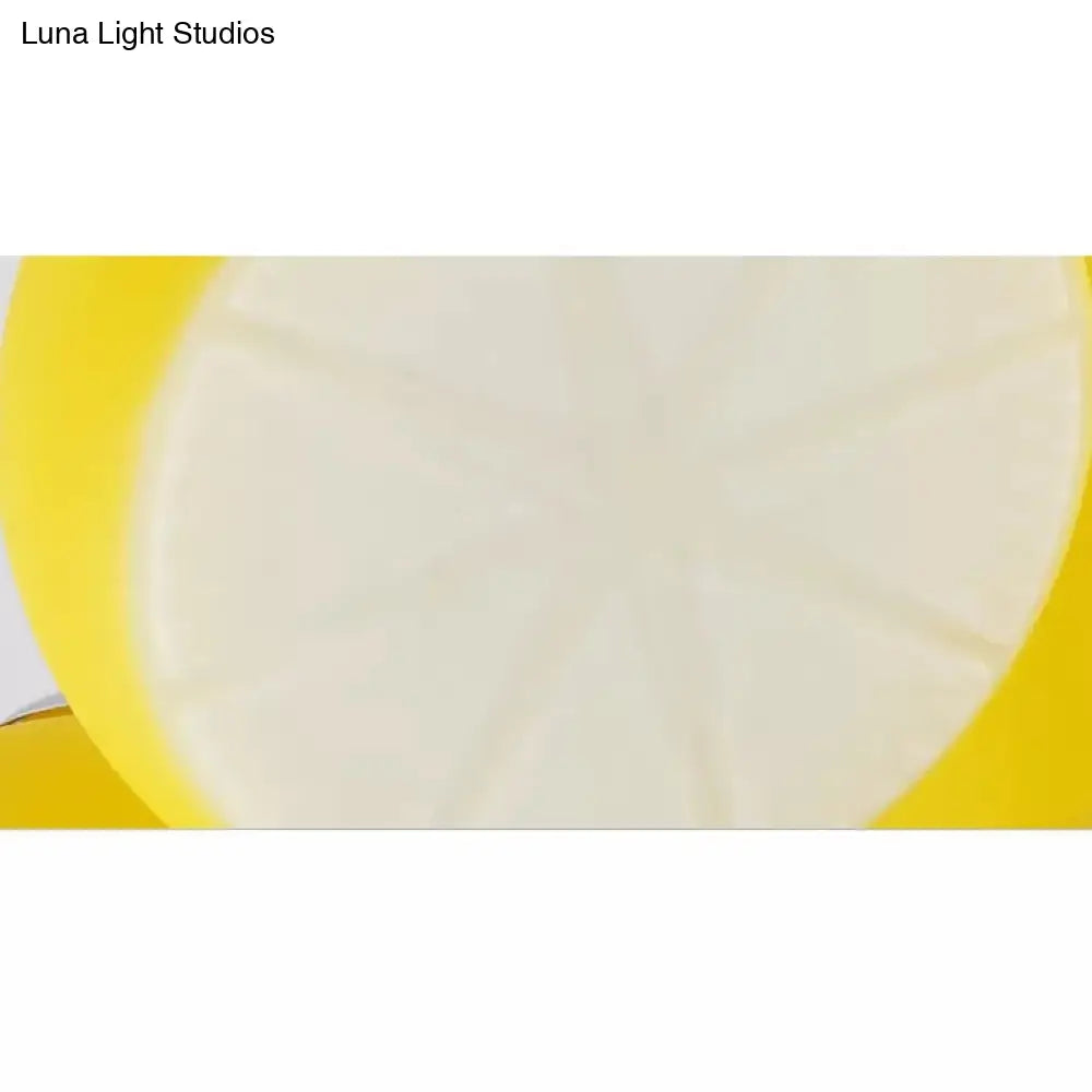 Cute Yellow Lemon Flush Mount Light With 3 Glass Lights For Restaurant And Child Bedroom