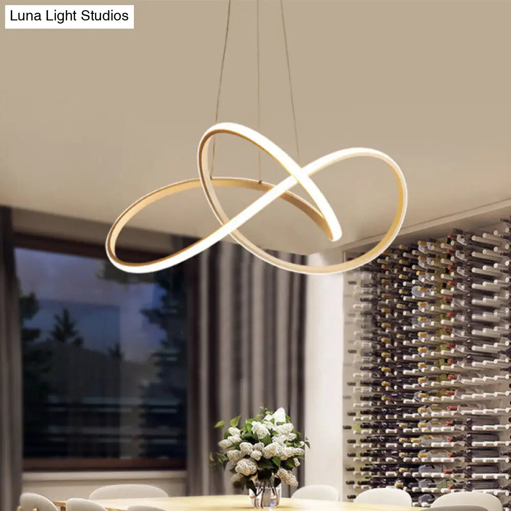 Cycle Pendant Light Fixture: Acrylic Led Chandelier In Black/White Warm/White (19.5/27.5 Width)