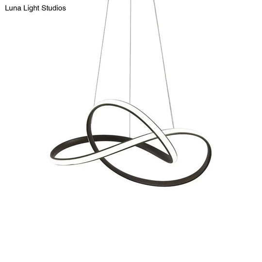 Cycle Pendant Light Fixture: Acrylic Led Chandelier In Black/White Warm/White (19.5/27.5 Width)