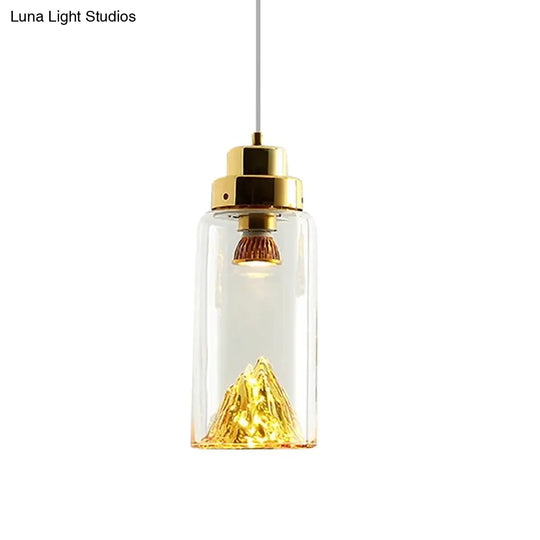 Modern Glass Led Pendant Light With Gold/Silver Frame For Dining Room