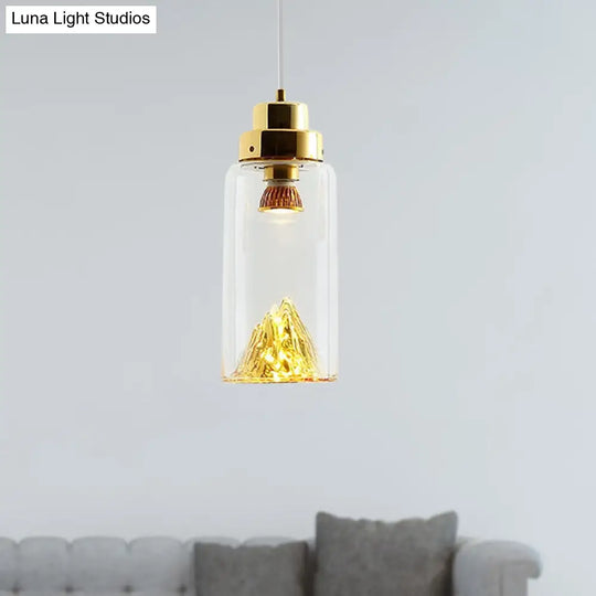 Modern Glass Led Pendant Light With Gold/Silver Frame For Dining Room