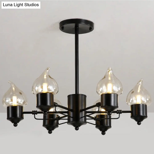 Cylindrical Glass Pendant Chandelier With Industrial 3/6 Lights - Ideal For Living Room Includes