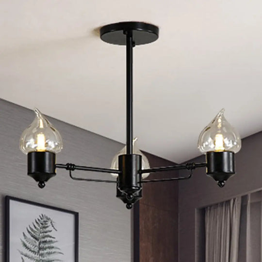 Cylindrical Glass Pendant Chandelier With Industrial 3/6 Lights - Ideal For Living Room Includes