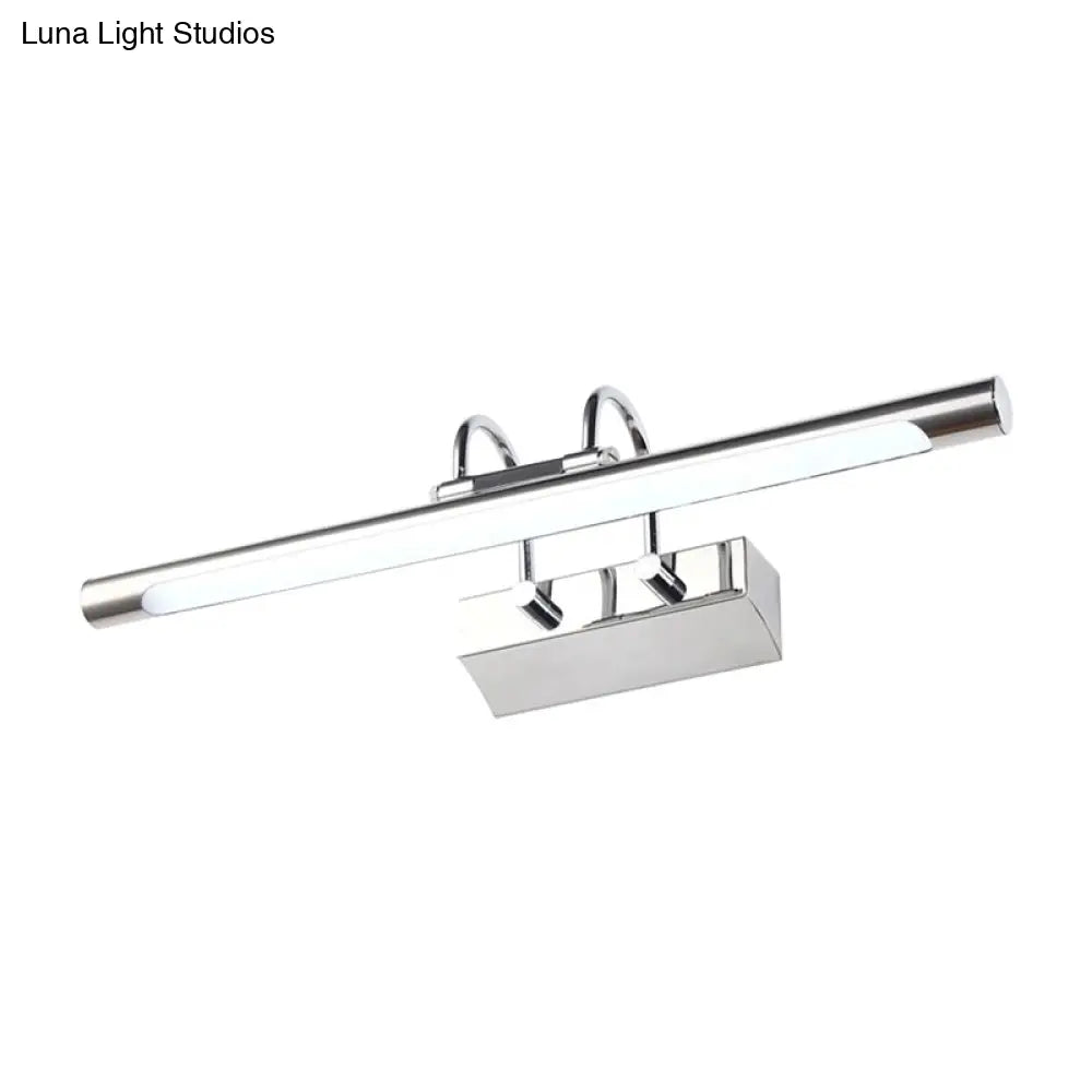 Cylindrical Led Wall Lamp In Contemporary Style - Acrylic And Metal Nickel Finish Warm/White Light