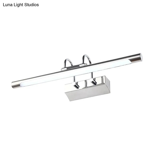 Cylindrical Led Wall Lamp In Contemporary Style - Acrylic And Metal Nickel Finish Warm/White Light