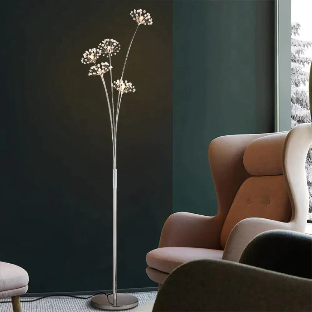 Dandelion Floor Lamp Ins Wind Minimalist Vertical Personality Living Room Bedroom Crystal