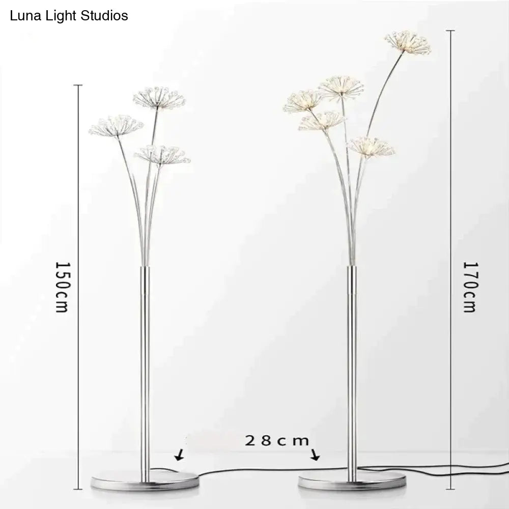 Dandelion Floor Lamp Ins Wind Minimalist Vertical Personality Living Room Bedroom Crystal Decorative