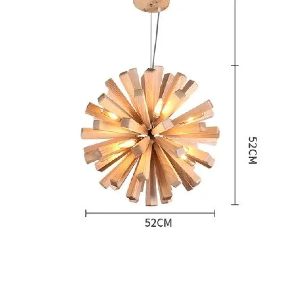 Dandelion Wooden Pendant Lights Hanging Solid Wood Lamps Dinning Room Restaurant Fixtures Indoor