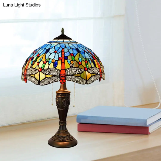 Daniela - Dragonfly Jeweled Table Lamp Mediterranean Inspired Nightstand Light