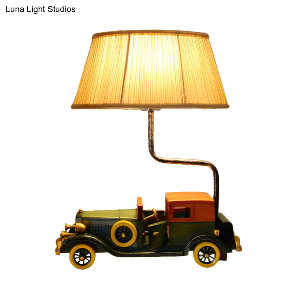 Dark Cartoon Car Desk Lamp - Resin 1-Light Light For Boys Bedroom