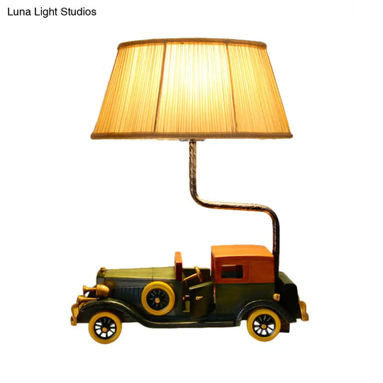 Dark Cartoon Car Desk Lamp - Resin 1-Light Light For Boys Bedroom