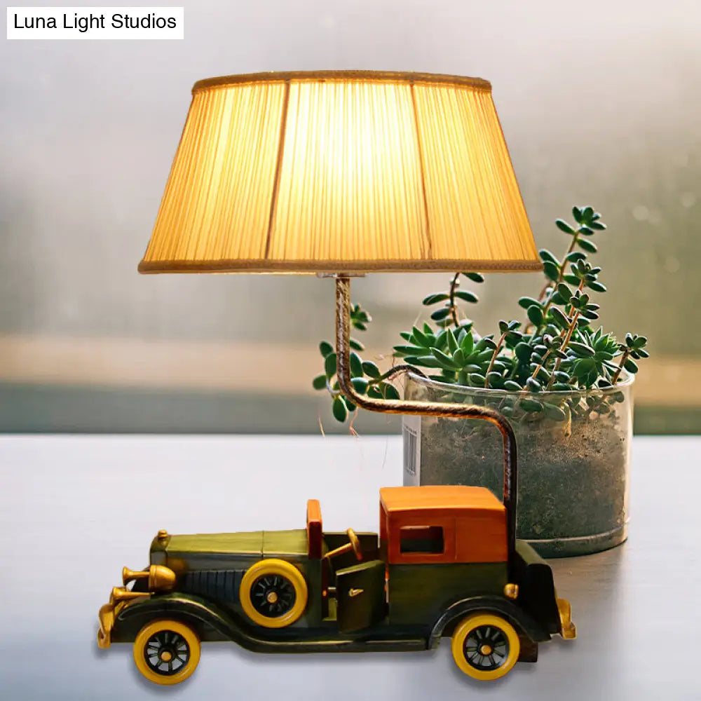 Dark Cartoon Car Desk Lamp - Resin 1-Light Light For Boys Bedroom