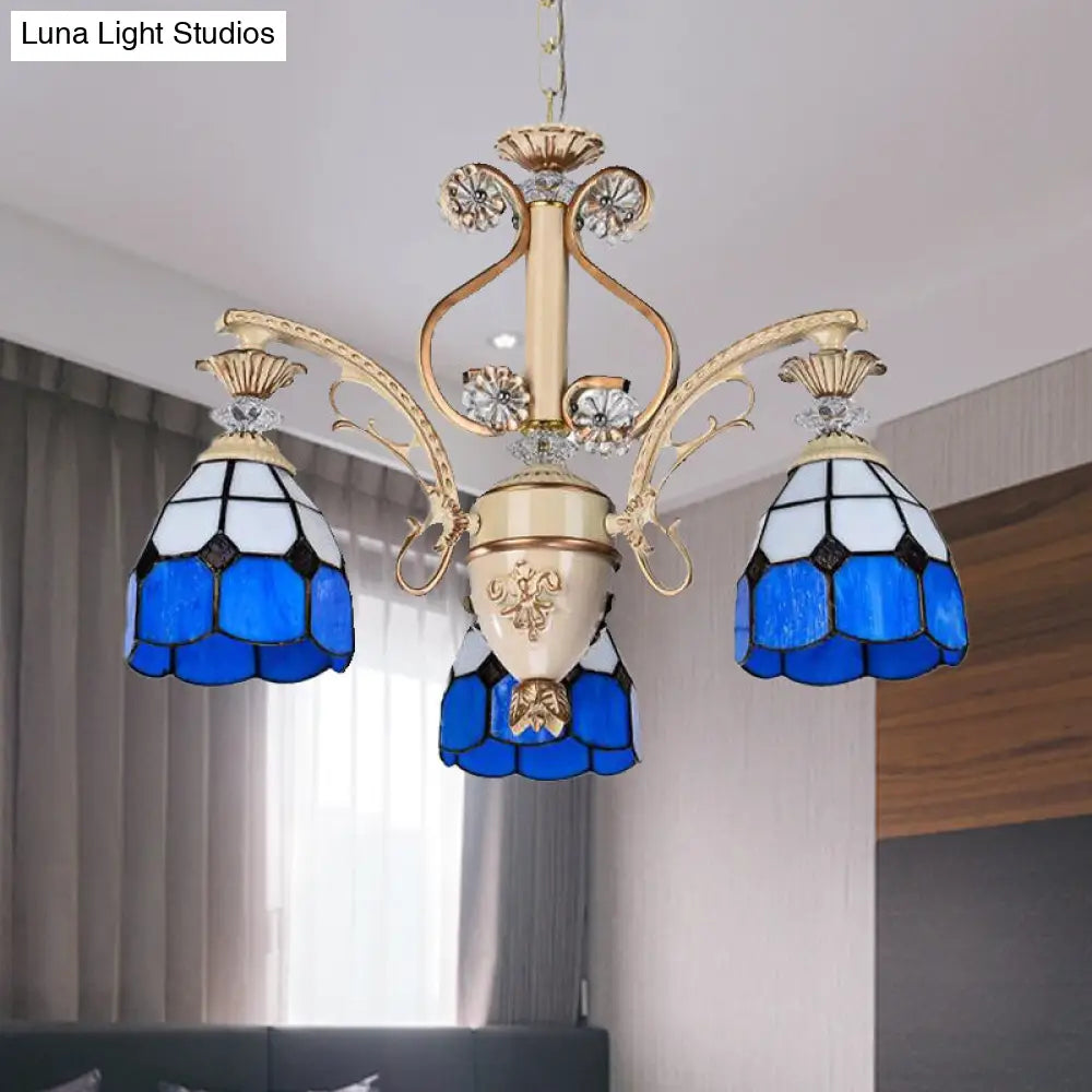 Dazzling Baroque Chandelier In Blue With Cut Glass Pendants - Available 5 9 Or 11 Lights 3 Sizes