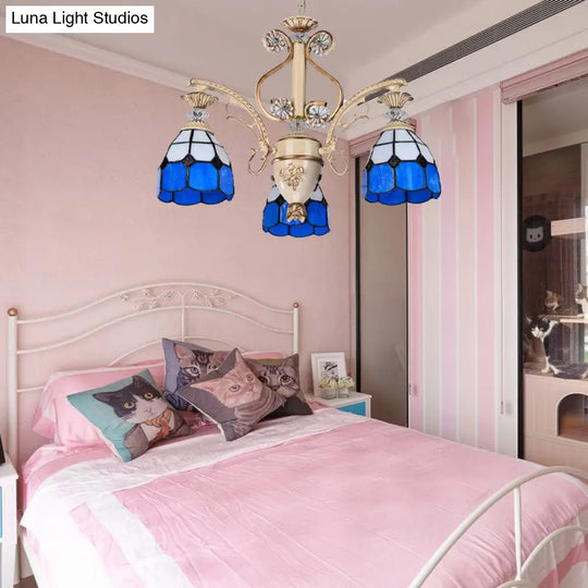 Dazzling Baroque Chandelier In Blue With Cut Glass Pendants - Available 5 9 Or 11 Lights 3 Sizes