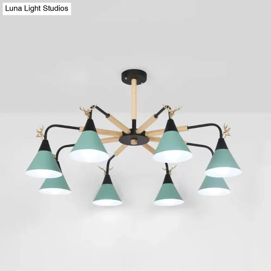 Deer Macaron Style Metallic Pendant Light For Child Bedroom