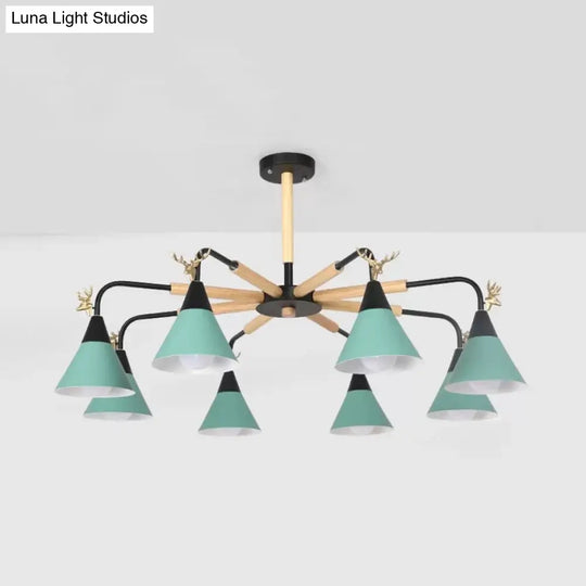 Deer Macaron Style Metallic Pendant Light For Child Bedroom