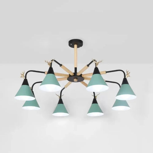 Deer Macaron Style Metallic Pendant Light For Child Bedroom 8 / Green