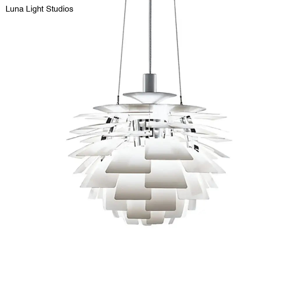 Designer Aluminum Pendant Light: Natural Pinecone Shade Perfect For Living Room Décor