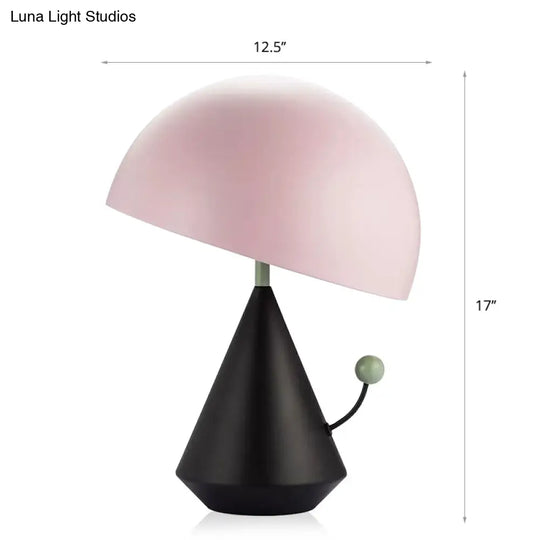 Designer Mushroom Table Lamp: Metal 1-Bulb Night Light For Bedroom With Touch Knob