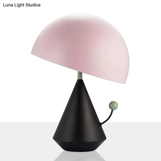 Designer Mushroom Table Lamp: Metal 1-Bulb Night Light For Bedroom With Touch Knob