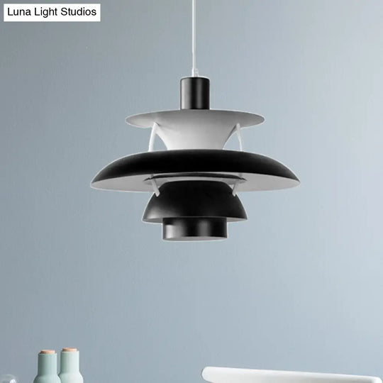 Designer Tiered Metal Pendant Light With Hanging Cord - 1 Ceiling Fixtures