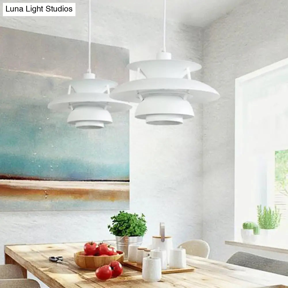 Designer Tiered Pendant Light With Metal Shade - Stylish Ceiling Hanging