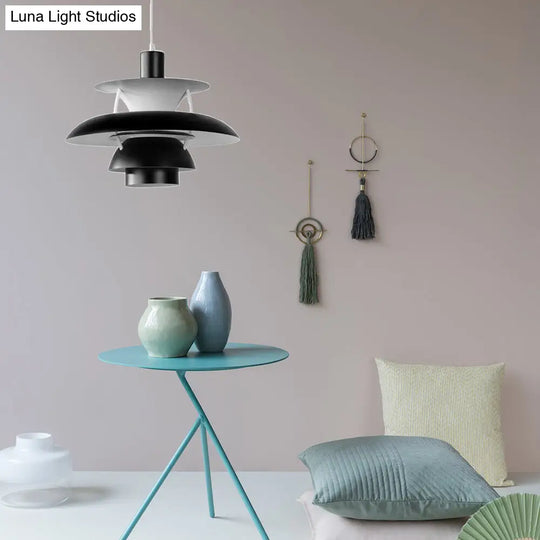 Designer Tiered Pendant Light With Metal Shade - Stylish Ceiling Hanging