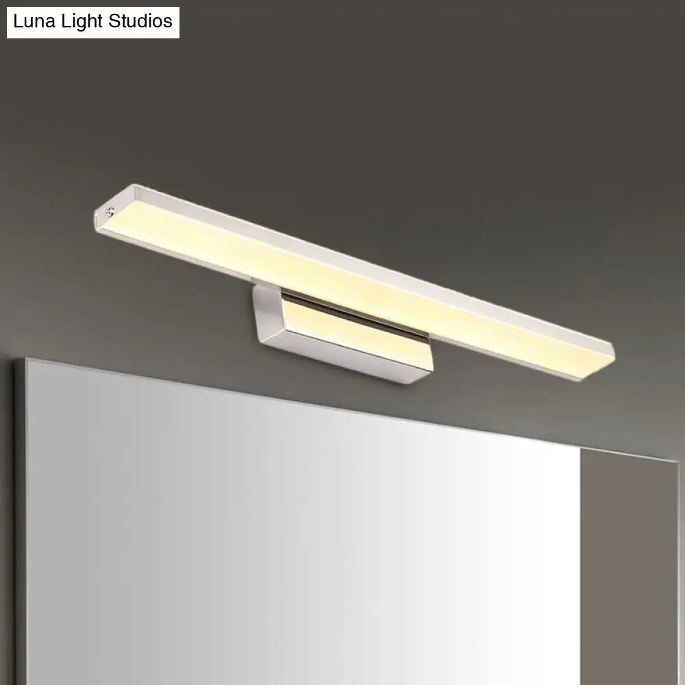 Dia Slim Vanity Lighting Acrylic Led Wall Sconce Lamp: 16.5/20.5 Diameter Minimalistic Design Silver